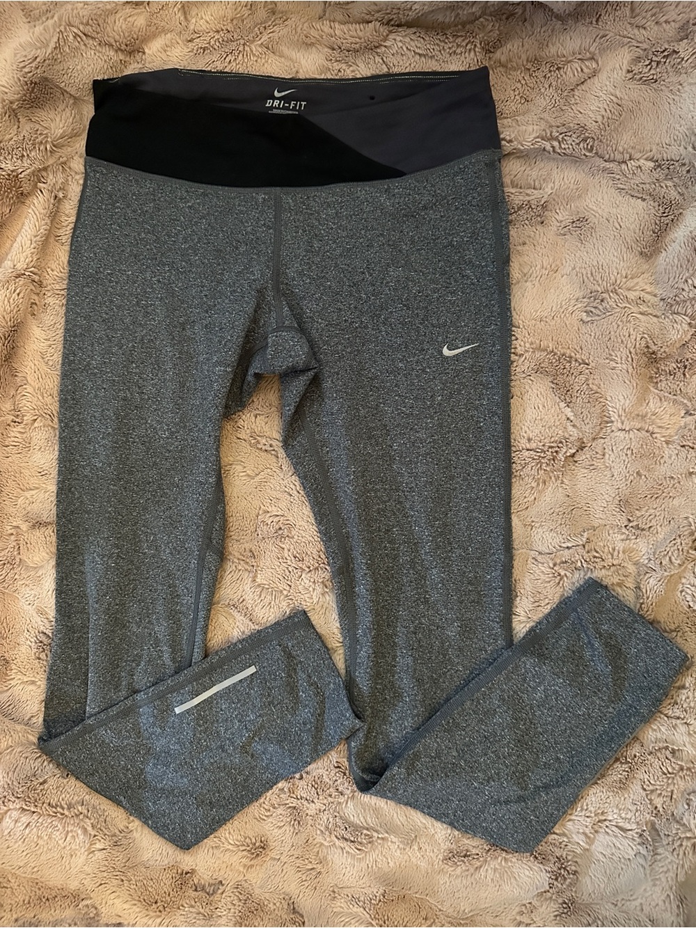Nike Gray and Black Dri-FIT women’s ' running Leggings